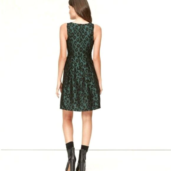 Ann Taylor LOFT Petite Leopard Jacquard Flare Dress - Picture 2 of 12